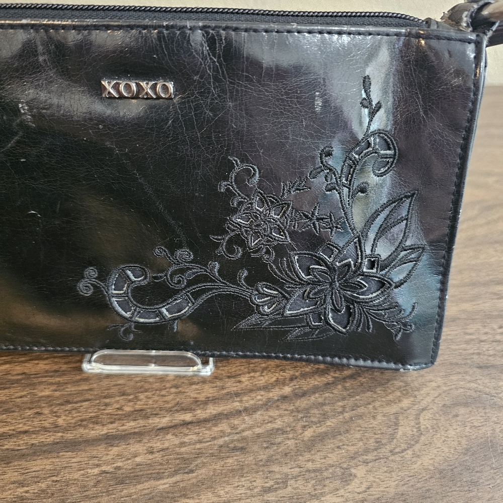 XOXO Black Leather Handbag (circa 1999) - Picture 3 of 4